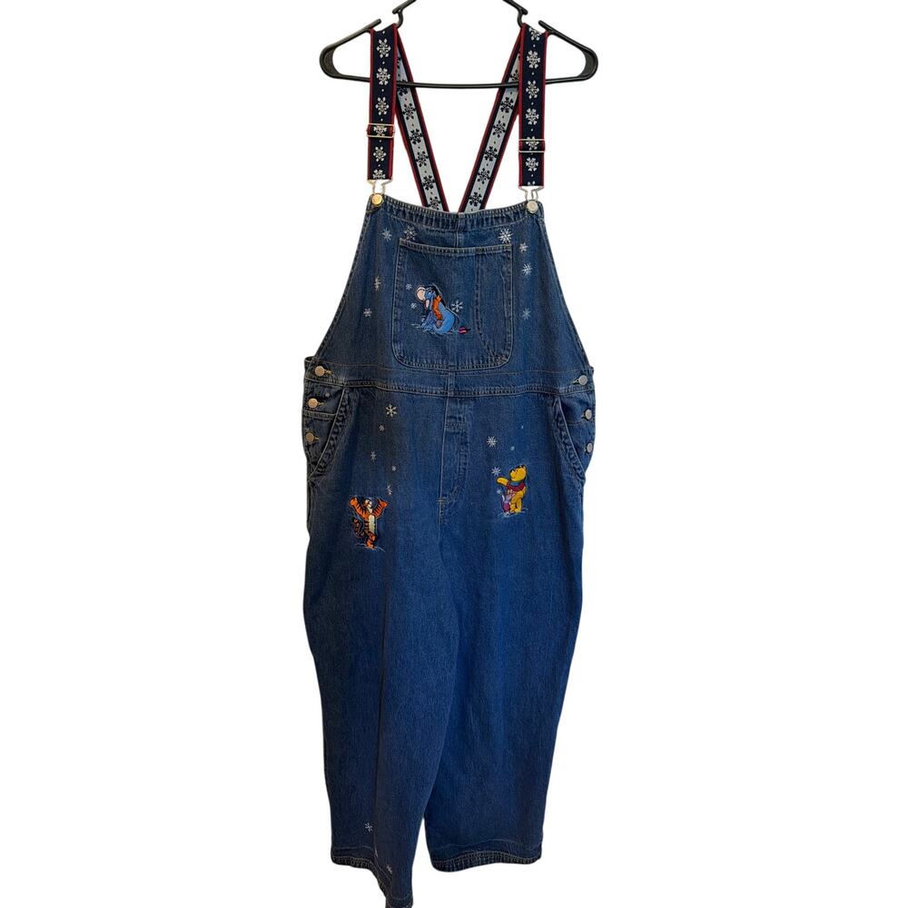⭐️ Women’s Disney Collection Denim Bib Overalls Size 2XL. Pooh Tigger Eeyore